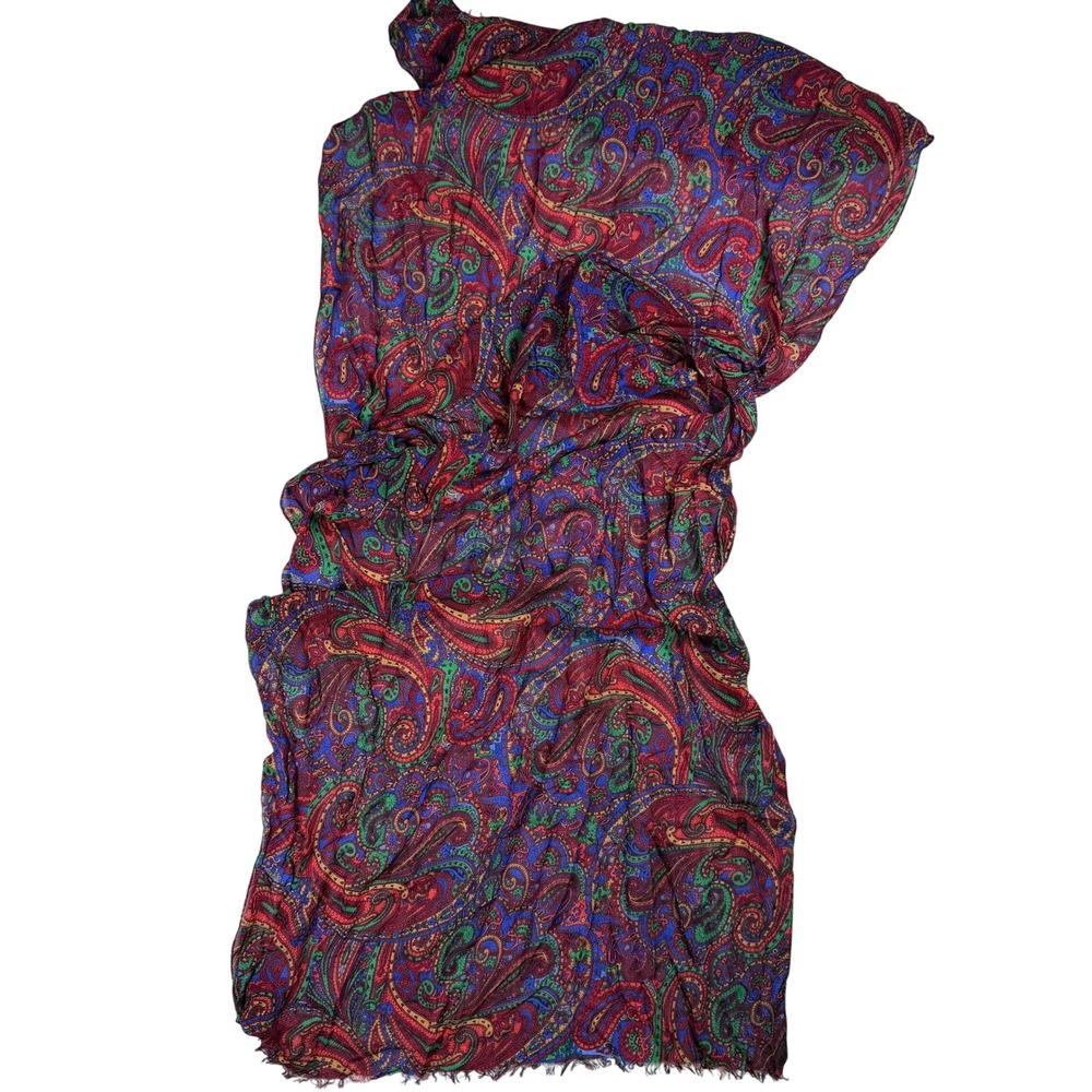 Talbots Vintage Boho Preppy Women Scarf Paisley Multi Color Hippie